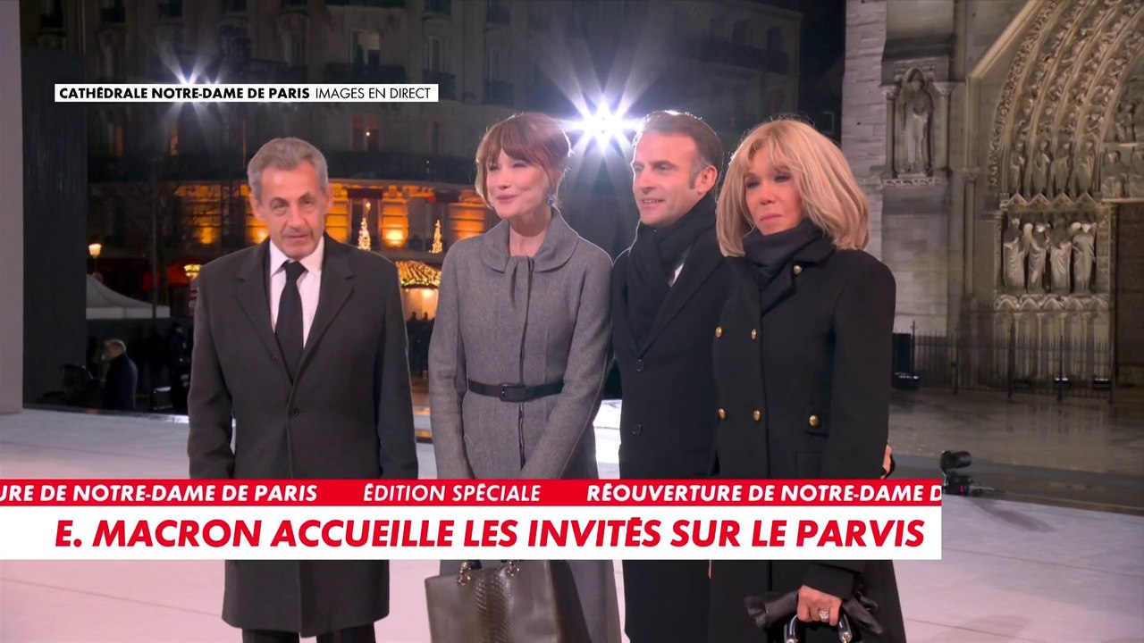 Réouverture de Notre-Dame : Nicolas Sarkozy est à son tour accueilli par Emmanuel Macron
