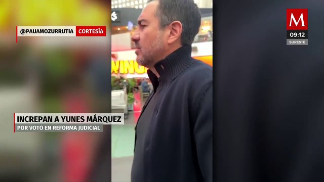 Cuestionan a Yunes Márquez en el AICM: no se nos olvida que traicionaste a México