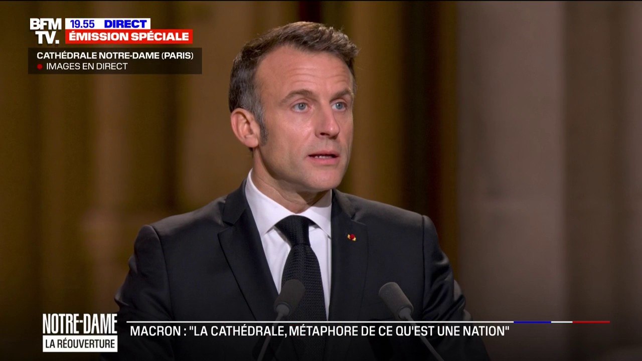 Emmanuel Macron: "Notre cathédrale nous rappelle que nous sommes héritiers d'un passé plus grand que nous"