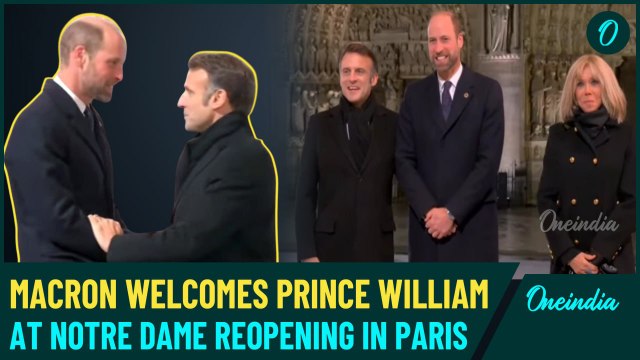 UK Prince William’s Grand Entry at Notre-Dame Reopening Ceremony in Paris | Meeting with Macron