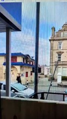 Man has lucky escape has part of restaurant roof in Newquay blew off during Storm Darragh