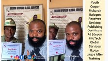 Edeson Website Design Training Class Ikotun Lagos- Youth Corper Receives Certificate