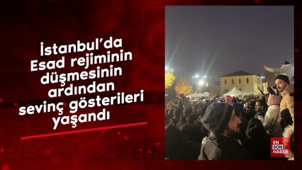 İstanbul'da Esad rejiminin düşmesinin ardından sevinç gösterileri