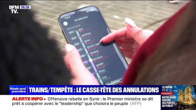 Tempête Darragh: le trafic SNCF très perturbé sur le littoral ouest en raison des vents violents