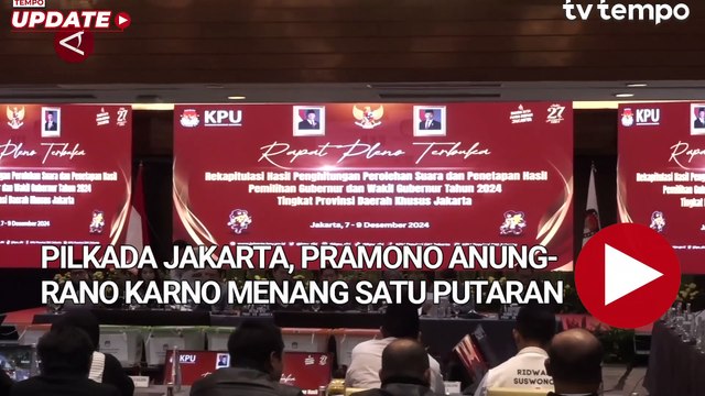 Raih 50,07% Suara, Pramono Anung-Rano Karno Menang Satu Putaran