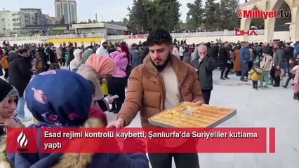 Esad rejimi kontrolü kaybetti, Şanlıurfa’da Suriyeliler kutlama yaptı