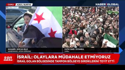 Suriye topraklarında rejimin çöküşü kutlanıyor: Azez'de sevinç gösterileri