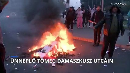 Az utcán ünnepelték az Aszad-rezsim bukását a szíriai fővárosban