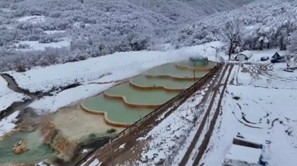 Dağların arasında eksi 10 derecede sıcacık termal keyfi