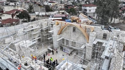 Depremde hasar gören Habib-i Neccar Camisi’nin restorasyonu tamamlanıyor