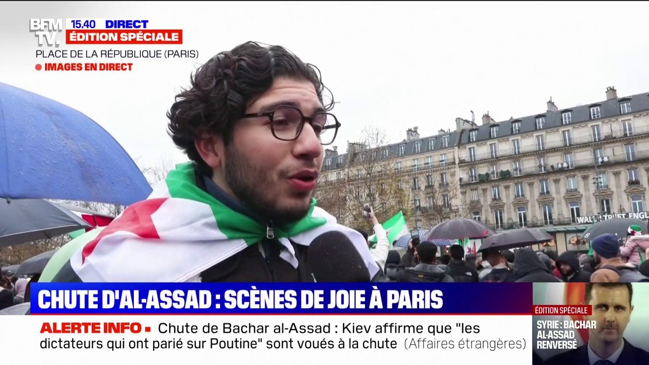 "C'est un jour historique, où on peut enfin vivre sans dictature": à Paris, les manifestants célèbrent la chute de Bachar al-Assad