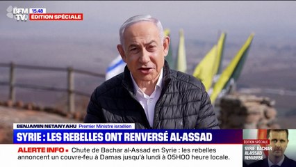 Chute d'al-Assad: "C'est un jour historique dans l'histoire du Moyen-Orient", salue Benjamin Netanyahu