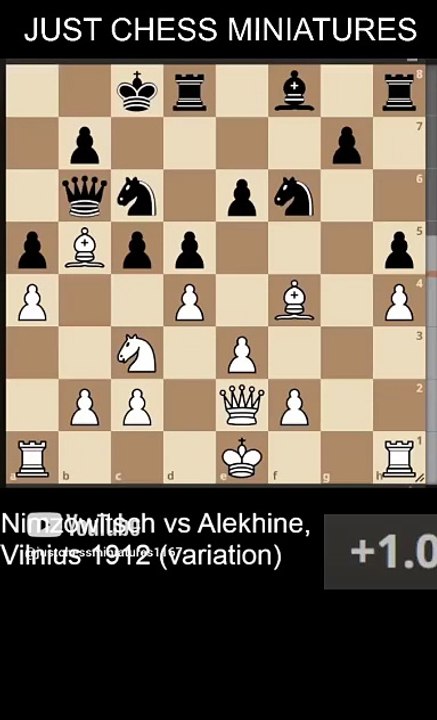 Nimzowitsch defeats Alekhine with the Boden's checkmate