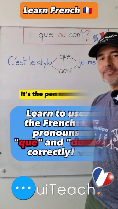 Learn how to use the pronouns que and dont correctly in French! ☝️🇨🇵 | Learn French Grammar with Moh and Alain #speakfrench
