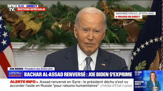 Joe Biden, sur la chute de Bachar al-Assad: C'est un moment historique, mais aussi un moment risqué avec des incertitudes