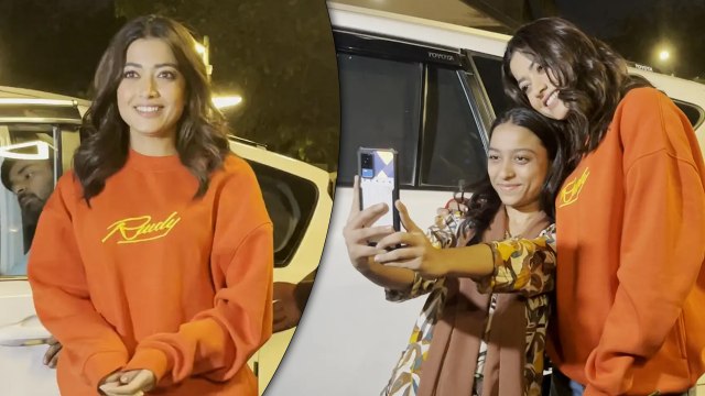 Adorable Rashmika Mandanna Delights Fans by Clicking Selfies with Them, Spotted in Mumbai