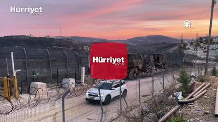 Golan Tepeleri'nden Suriye'ye askeri araçların geçiş noktası görüntülendi