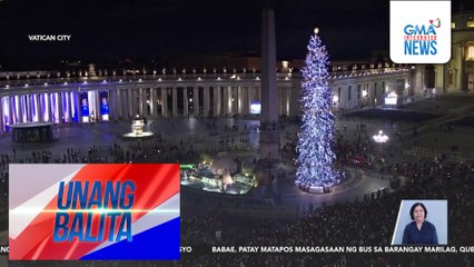 Mahigit 90-ft Christmas tree, pinailawan sa Vatican City | Unang Balita