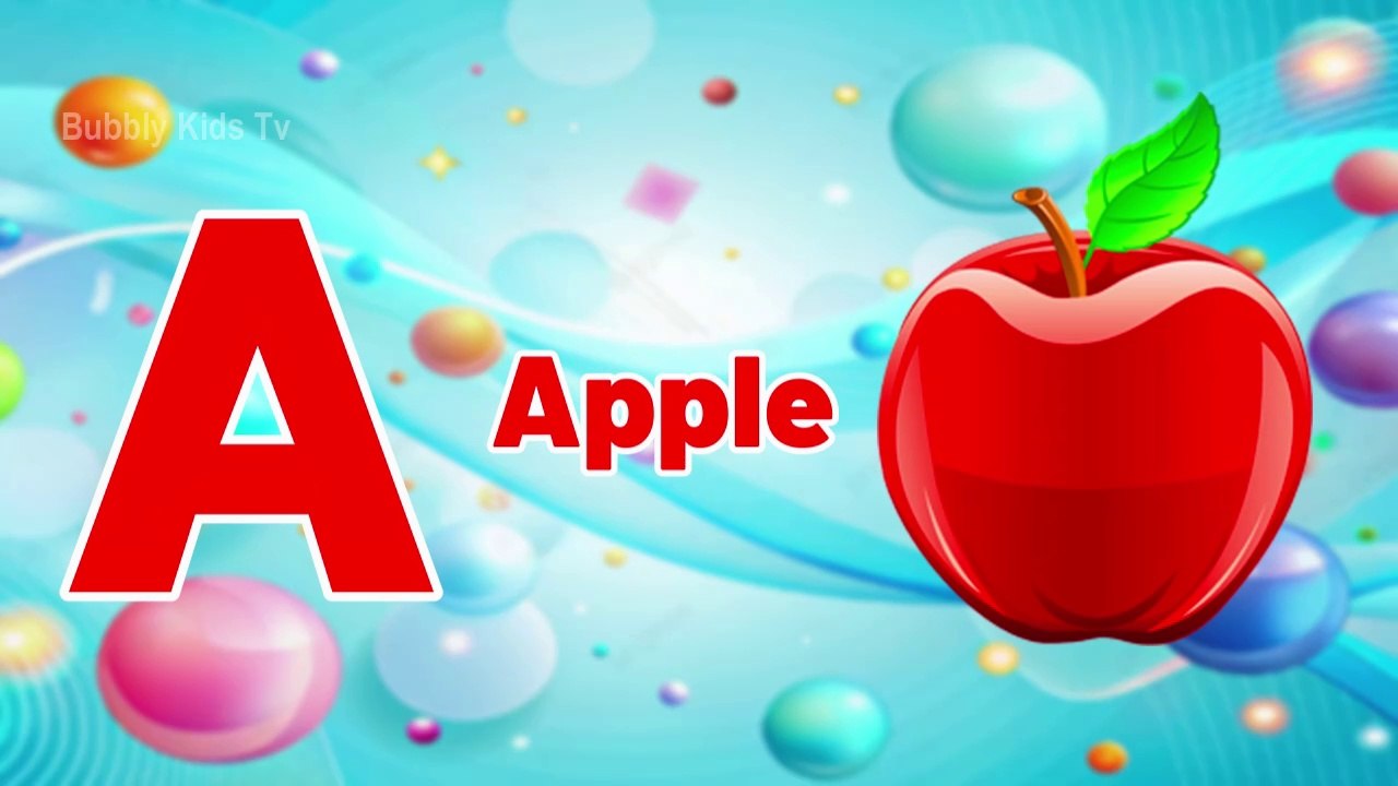 A for apple alphabet letters learning, kids rhymes & songs, phonics ...
