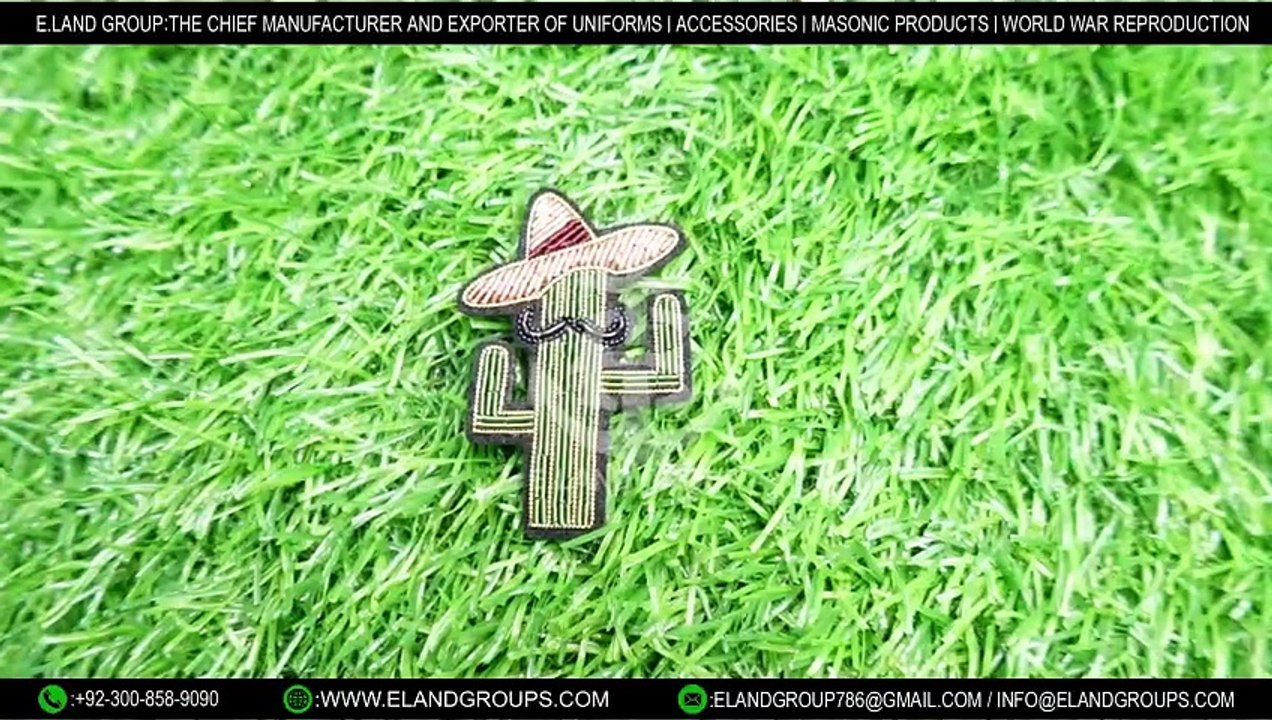 Wholesale Fashion Bullion Brooch, Hand embroidered brooches, Fashion Handmade Embroidery