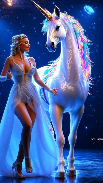 A Woman Fuses with A Unicorn on AGT #americagottalent #agt #magic #talent #shorts
