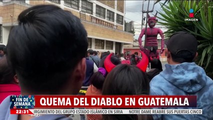 Católicos guatemaltecos realizan la quema del diablo