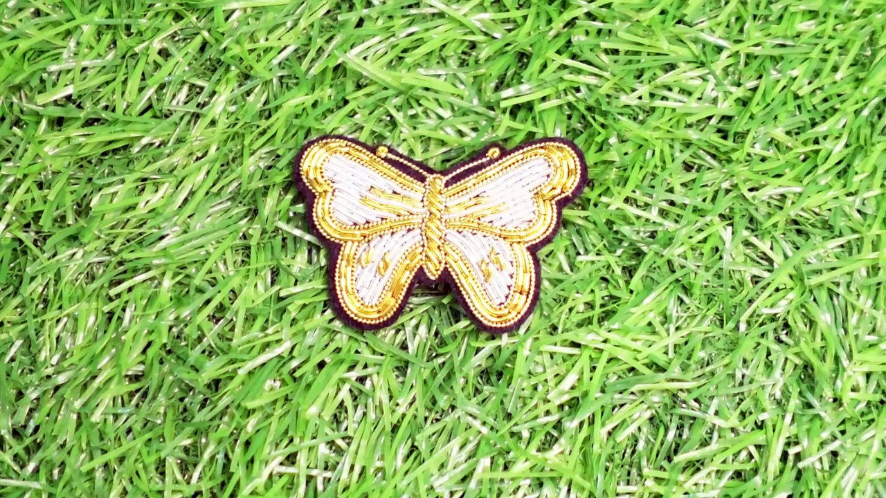 Butterfly brooch, Beaded brooch, Fashion Creative Bullion Wire Handmade Embroidery Brooches