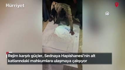 Rejim karşıtı güçler, Sednaya Hapishanesi'nin alt katlarındaki mahkumlara ulaşmaya çalışıyor