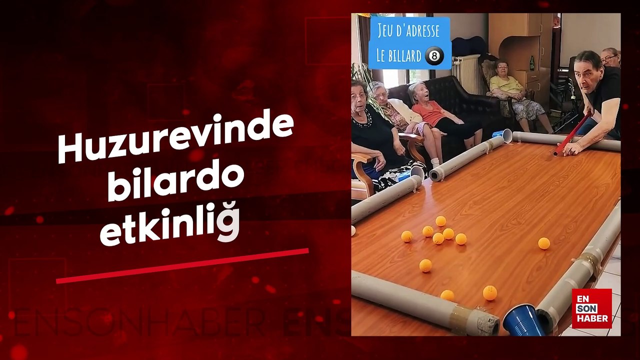 Huzurevinde bilardo etkinliği