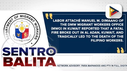 Pagpapauwi sa labi ng dalawang OFW na nasawi sa sunog sa Kuwait, inaasikaso na ng DMW