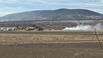 Isparta'da askeri helikopter düştü