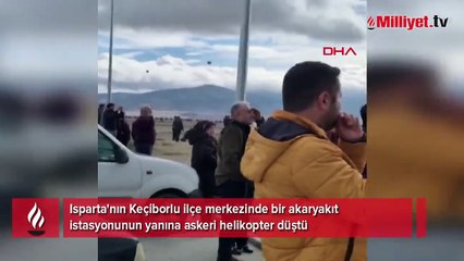 Isparta'da askeri helikopter düştü