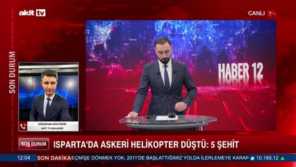 Isparta'da askeri helikopter düştü