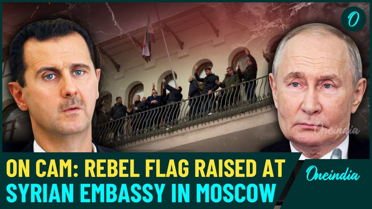 Big Blow To Putin In Own Country: Video Shows Rebels Flag Raised At Syrian Embassy In Moscow| Watch
