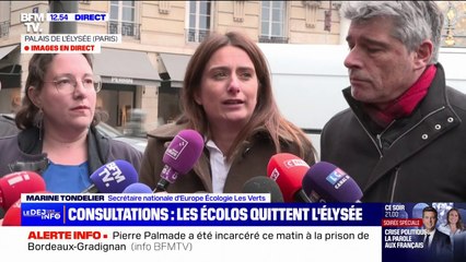 "Le président a compris qu'il devait arrêter d'en faire qu'à sa tête": Marine Tondelier s'exprime à sa sortie de l'Élysée