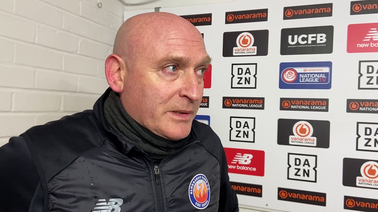 Aldershot Town assistant manager Hugo Langton post-Wealdstone