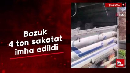 Şanlıurfa'da bozuk 4 ton sakatat imha edildi