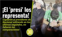 El presi' los representa  Captaron al presidente de Nacional sufriendo en los últimos segundos, no faltaron las comparaciones