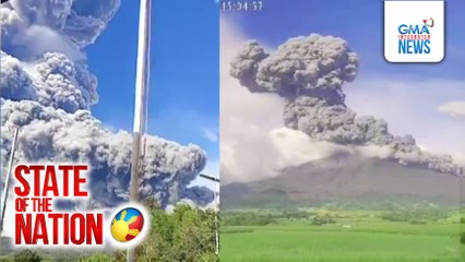 Ibinugang makapal at maitim na usok ng Bulkang Kanlaon, umabot ng hanggang 3,000 meters ang taas | SONA