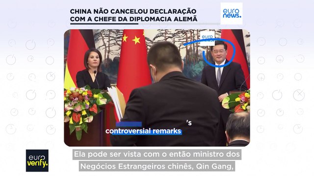 Verificação de factos: ministra alemã dos Negócios Estrangeiros não foi expulsa de conferência de imprensa pelo homólogo chinês