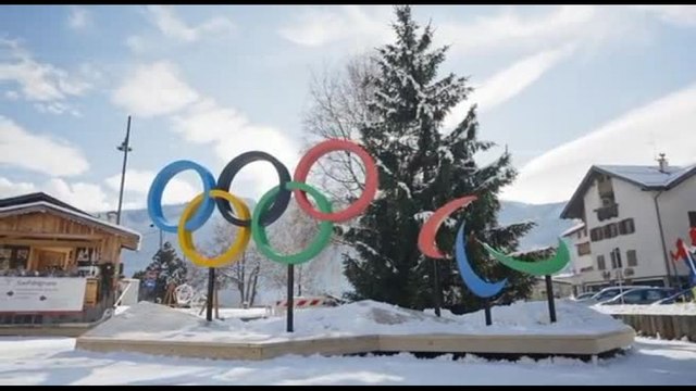 Svelati in Val di Fiemme i cerchi Olimpici in vista dei giochi 2026
