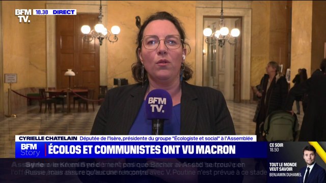 Consultations à l'Élysée: On a été surpris de voir un président de la République qui nous a dit qu'il faudrait que le bloc présidentiel fasse des concessions , explique Cyrielle Chatelain (Les Écologistes)