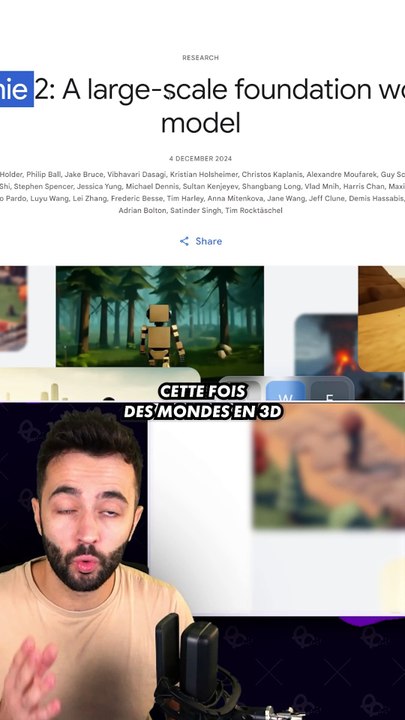 L'IA de GOOGLE qui Génère des JEUX VIDEOS 3D ! 🎮 #genie2 #google #actusia