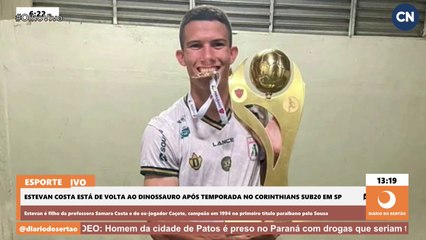 Estevan Costa está de volta ao Dinossauro após temporada no Corinthians Sub20 em São Paulo