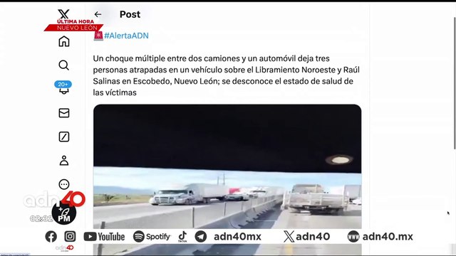 🚨¡Última Hora! Al menos tres heridos por choque múltiple sobre el libramiento noroeste, en Escobedo