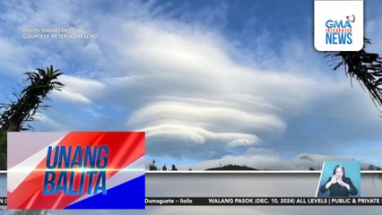 Hugis-U.F.O. na cloud formation, nasilayan malapit sa Mt. Apo | Unang Balita