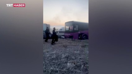 Van'da sis ve buzlanma: 30 araç birbirine girdi