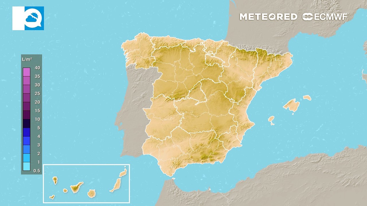 Precipitación acumulada prevista por el modelo europeo para los próximos días