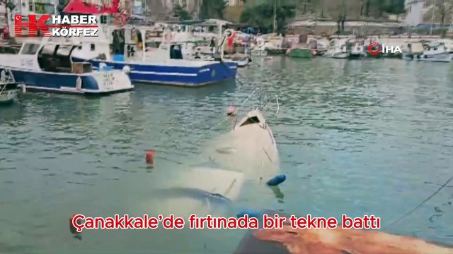 Çanakkale’de fırtınada bir tekne battı
