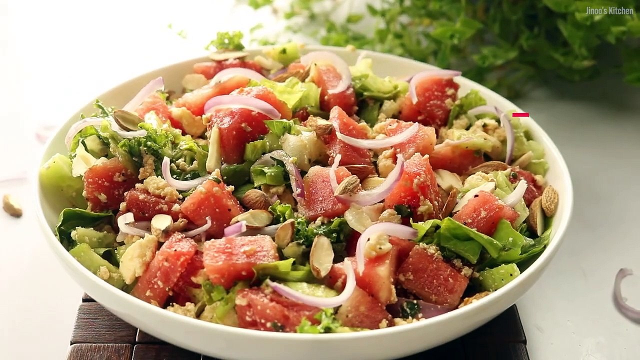 Watermelon Paneer Salad recipe _ Weight loss Healthy Salad _ 28 Days Salad Challenge #Salad - 7